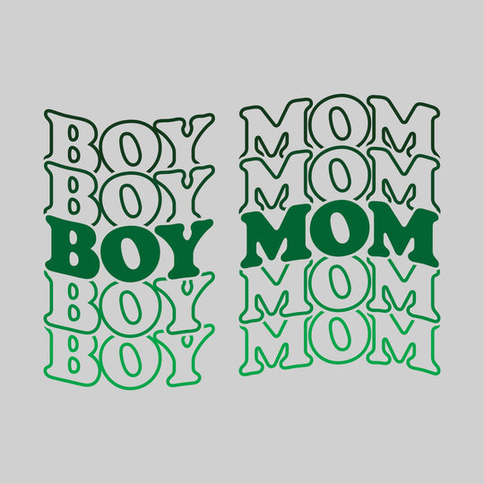 Boy Mom - Wavy Repeated Text