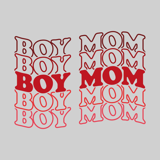Boy Mom - Wavy Repeated Text