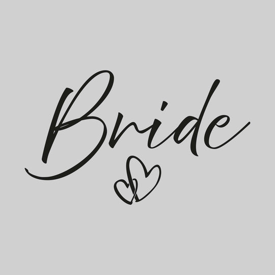 Bride - Team Bride - Handwritten Text with Hearts