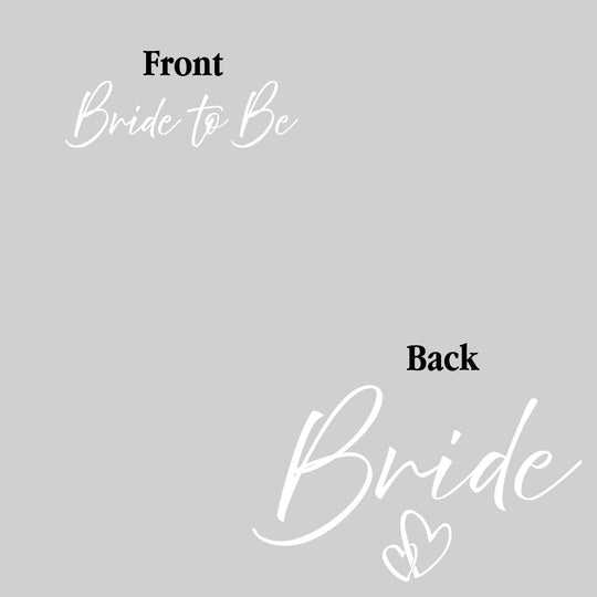 Bride - Team Bride - Handwritten Text with Hearts