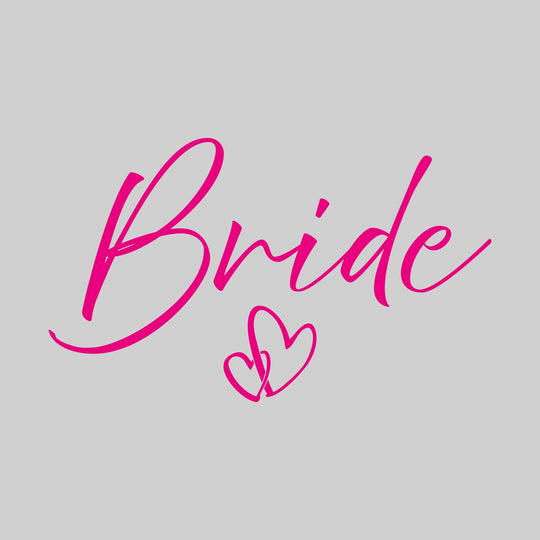 Bride - Team Bride - Handwritten Text with Hearts