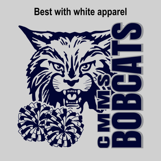 CMMS - Poms - CMMS Bobcats Vertical with Mascot & Poms