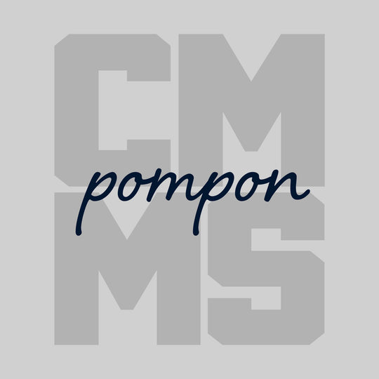 CMMS - Poms - CMMS Stacked with Cursive Pompon