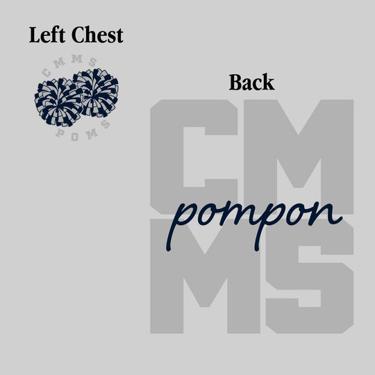 CMMS - Poms - CMMS Stacked with Cursive Pompon