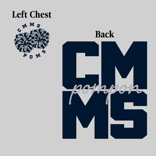 CMMS - Poms - CMMS Stacked with Cursive Pompon