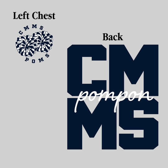 CMMS - Poms - CMMS Stacked with Cursive Pompon
