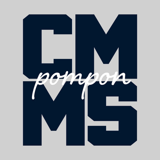 CMMS - Poms - CMMS Stacked with Cursive Pompon
