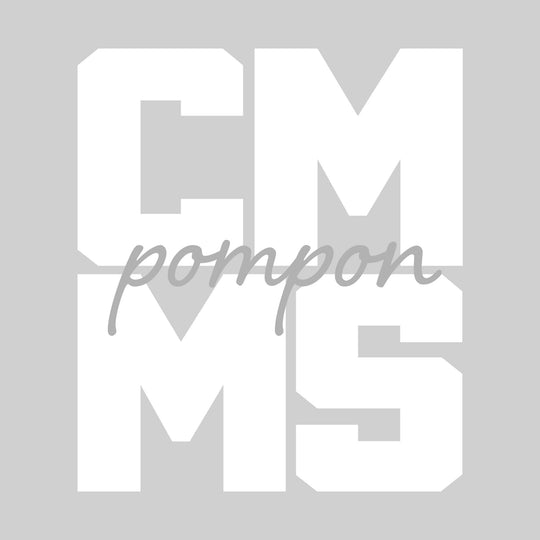 CMMS - Poms - CMMS Stacked with Cursive Pompon