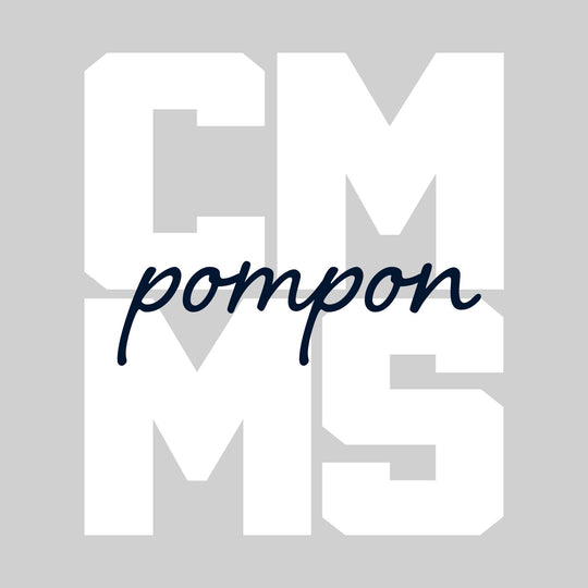 CMMS - Poms - CMMS Stacked with Cursive Pompon