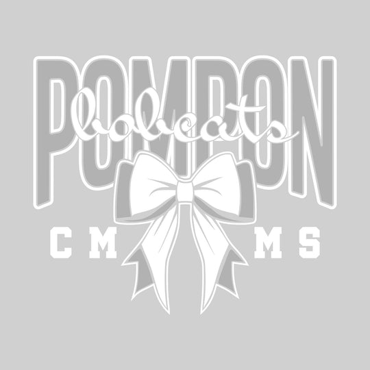 CMMS - Poms - Cursive Bobcat with Bow