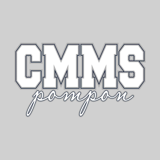 CMMS - Poms - Outlined CMMS with Cursive Pompon