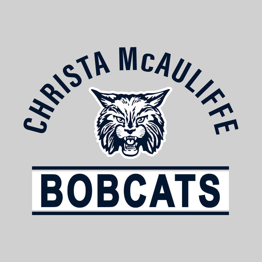 CMMS Bobcats - Spirit Wear - Arched Christa McAuliffe with Mascot and Boxed Bobcats