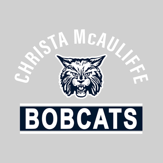 CMMS Bobcats - Spirit Wear - Arched Christa McAuliffe with Mascot and Boxed Bobcats