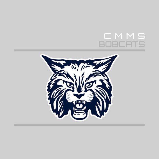 CMMS Bobcats - Spirit Wear - Bracketed Mascot with Upper Right School Name
