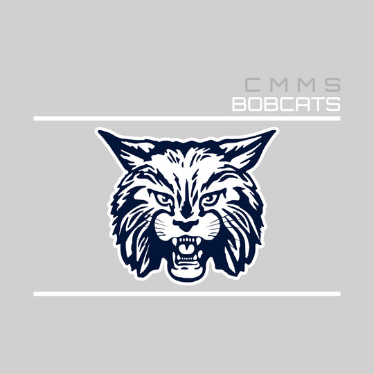 CMMS Bobcats - Spirit Wear - Bracketed Mascot with Upper Right School Name