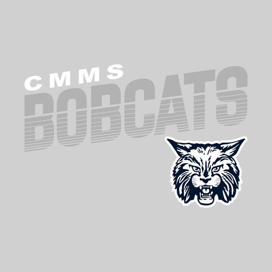 CMMS - Spirit Wear - Angled Striped Bobcats with Mascot