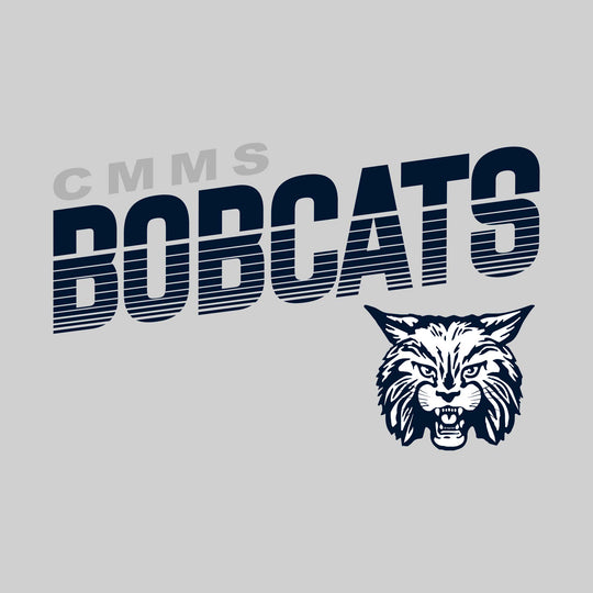 CMMS - Spirit Wear - Angled Striped Bobcats with Mascot