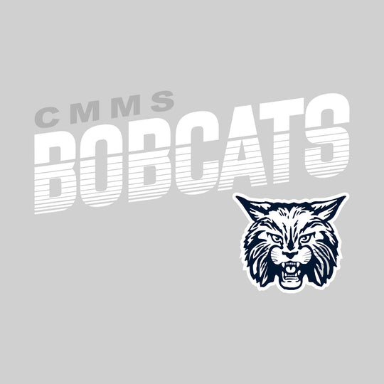 CMMS - Spirit Wear - Angled Striped Bobcats with Mascot