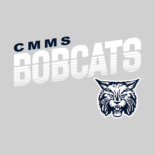 CMMS - Spirit Wear - Angled Striped Bobcats with Mascot