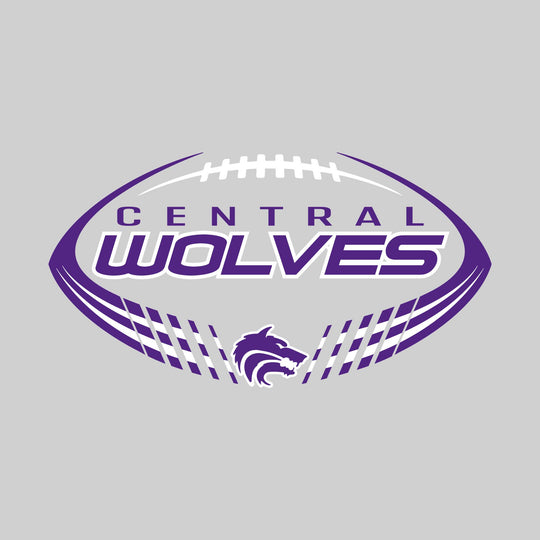 Central Wolves - Football - Football Shape with Mascot