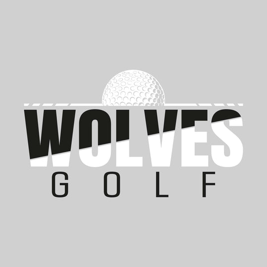 Central Wolves - Golf - Split-Color Team Name with Golf Ball