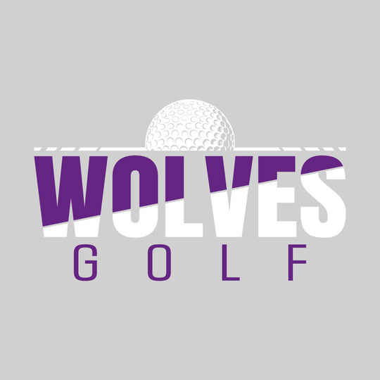 Central Wolves - Golf - Split-Color Team Name with Golf Ball
