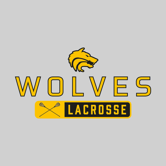Central Wolves - Lacrosse - Mascot Over Name with Rounded Rectangle