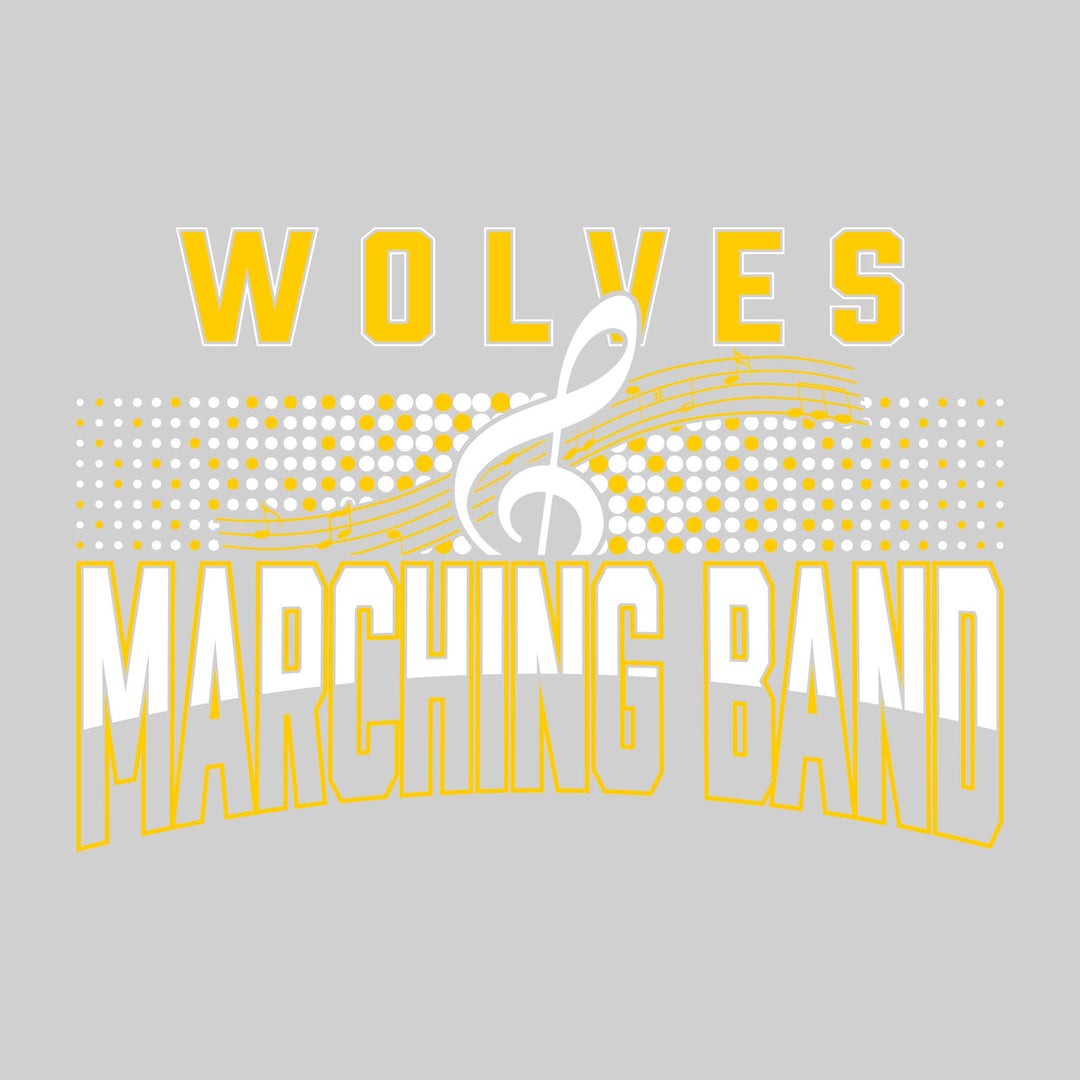 Central Wolves - Marching Band - Halftone with Treble Clef