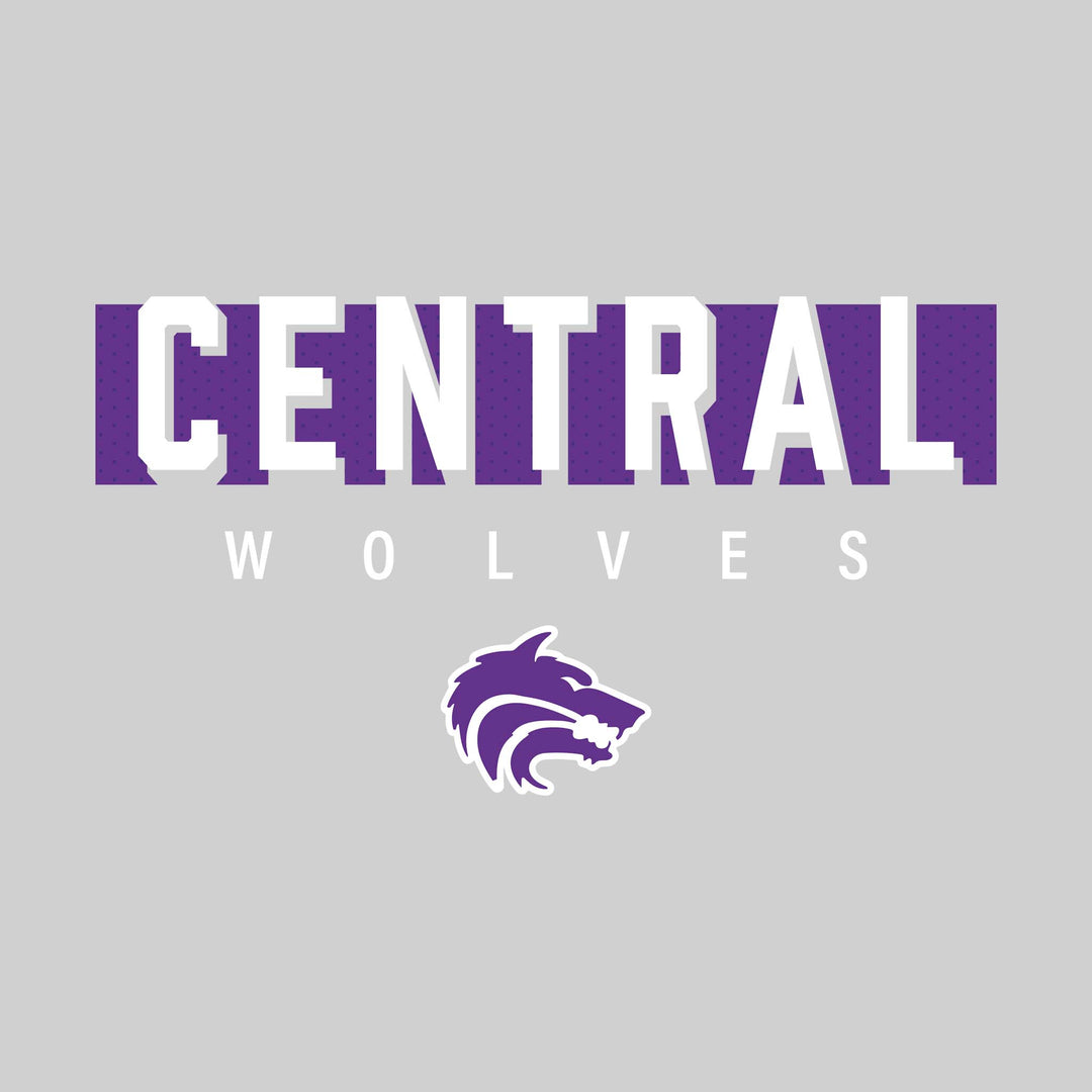 Central Wolves - School Spirit Wear - Central with Cutout Shadow and Mascot