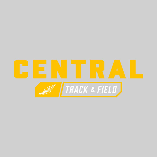 Central Wolves - Track & Field - School Name with Track & Field and Winged Shoe