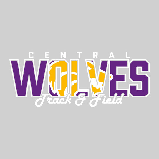 Central Wolves - Track & Field - Wolves with Mascot Inset