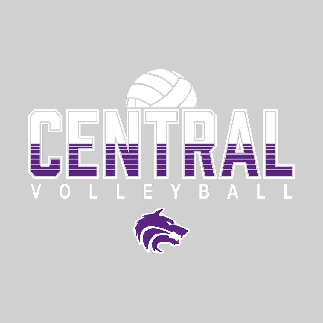 Central Wolves - Volleyball - Striped Central with Mascot
