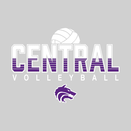 Central Wolves - Volleyball - Striped Central with Mascot