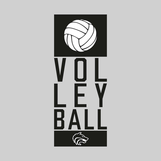Central Wolves - Volleyball - Stacked Text with Volleyball and Mascot