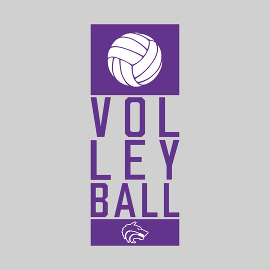 Central Wolves - Volleyball - Stacked Text with Volleyball and Mascot