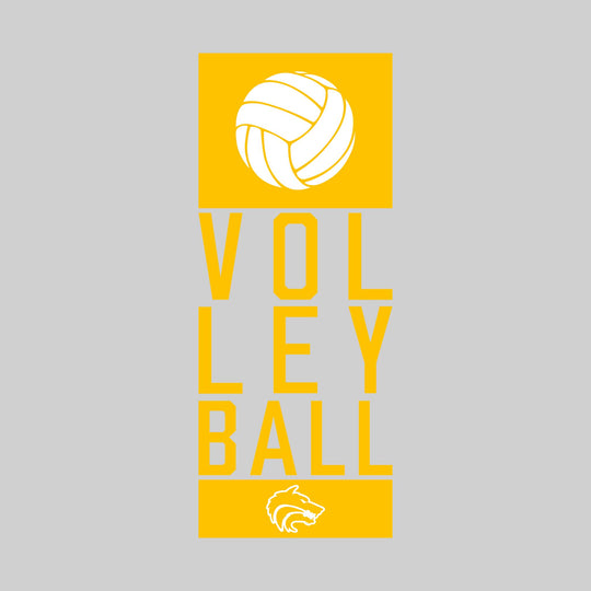 Central Wolves - Volleyball - Stacked Text with Volleyball and Mascot