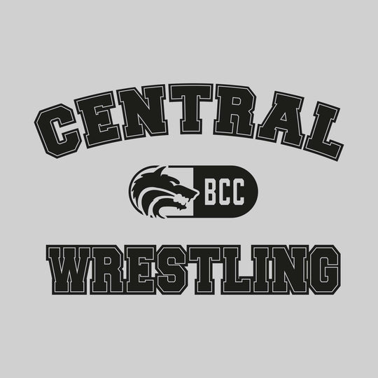 Central Wolves - Wrestling - Arched School Name with Mascot and BCC