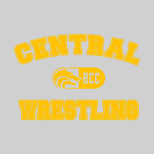 Central Wolves - Wrestling - Arched School Name with Mascot and BCC
