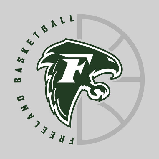 Freeland Falcons - Basketball - Center Mascot with Circle Text & Basketball Grooves