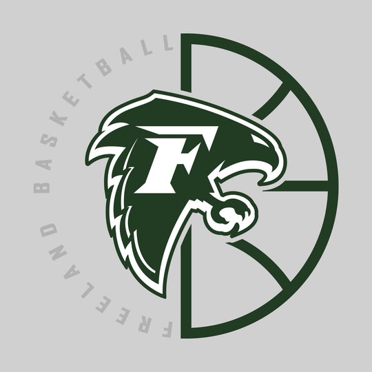 Freeland Falcons - Basketball - Center Mascot with Circle Text & Basketball Grooves
