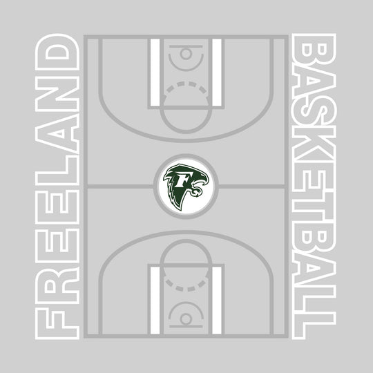 Freeland Falcons - Basketball - Full Court with Sideline Text