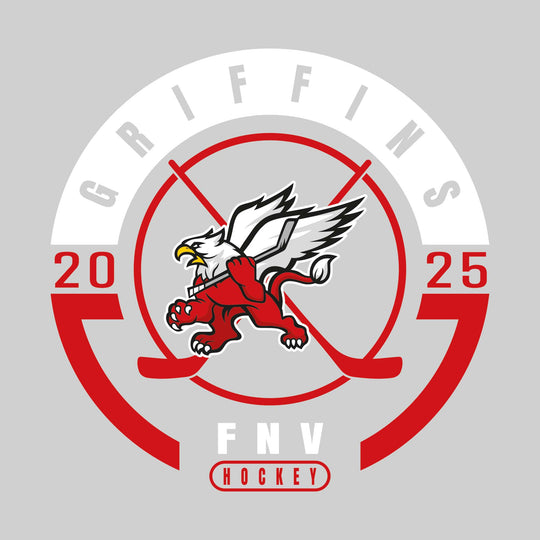 FNV Griffins - Hockey - Circle Design with Crossed Sticks and Center Logo