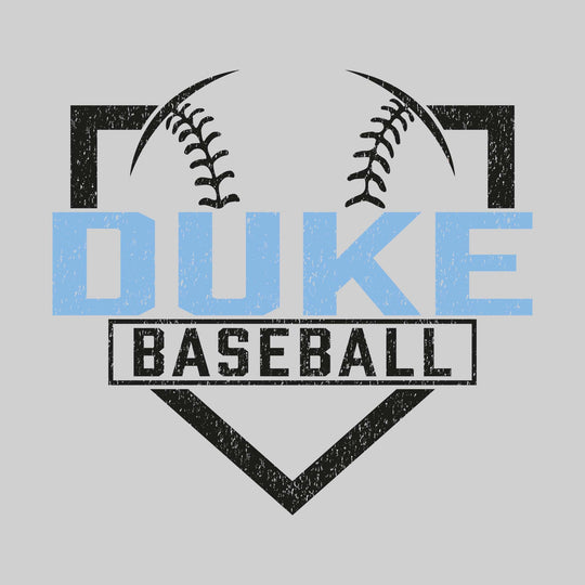 Garber Dukes - Baseball - Home Plate with Mascot Name - Distressed