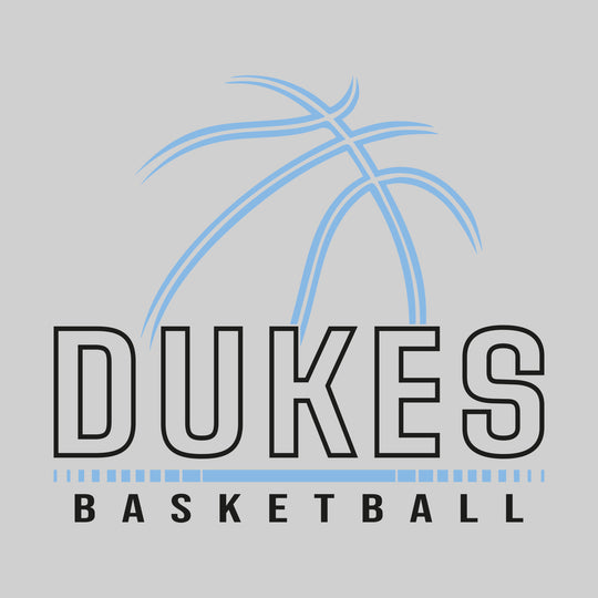 Garber Dukes - Basketball - Basketball Grooves with Team Name - Carolina Blue & Black