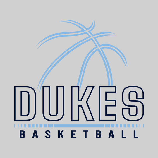 Garber Dukes - Basketball - Basketball Grooves with Team Name - Carolina Blue & Black