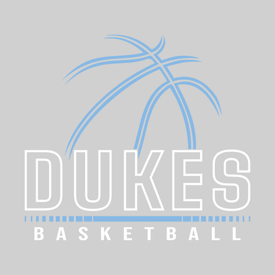 Garber Dukes - Basketball - Basketball Grooves with Team Name - Carolina Blue & Black