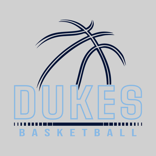 Garber Dukes - Basketball - Basketball Grooves with Team Name - Carolina Blue & Black