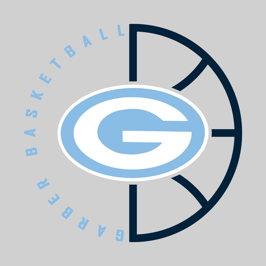 Garber Dukes - Basketball - Center Mascot with Circle Text & Basketball Grooves