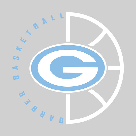 Garber Dukes - Basketball - Center Mascot with Circle Text & Basketball Grooves
