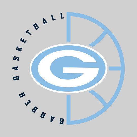 Garber Dukes - Basketball - Center Mascot with Circle Text & Basketball Grooves